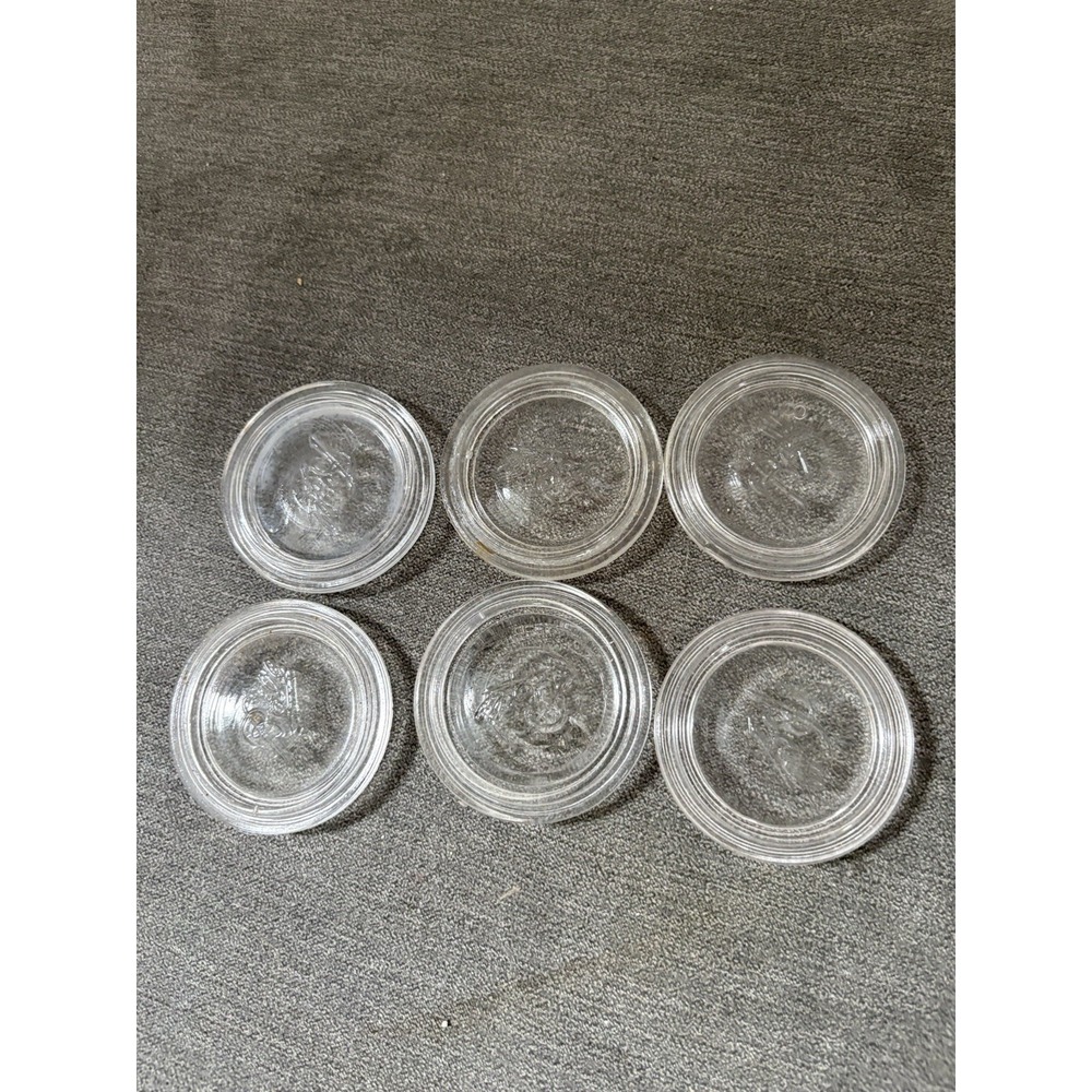 6 Vintage‎ Ball Glass Inserts For Regular Mouth Canning Jars 2 1/2" Set2